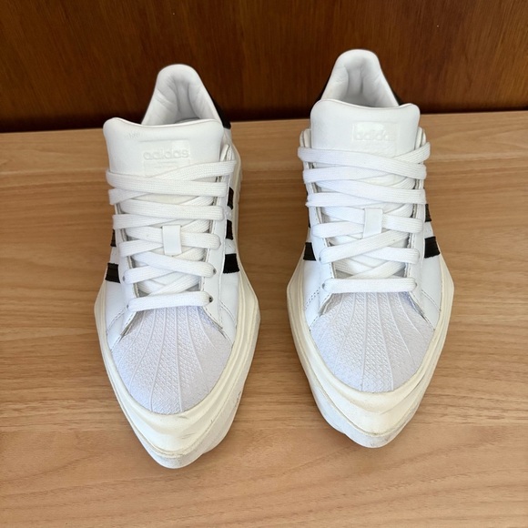 BEYONCE x ADIDAS SUPERSTAR sz 7 Platform Sneaker White w/ Black Stripes - Picture 2 of 14